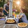 Pizza oven outdoor oven 60x40x79 cm stainless steel wood-burning pizza oven