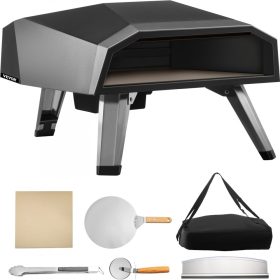   Kültéri gáz pizzasütő kemence 64x40x31 cm rozsdamentes acél pizza sütő 