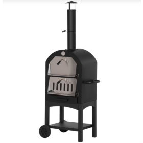Pizzasütő BBQ 3 szintes grill 63x54x161 cm kemence