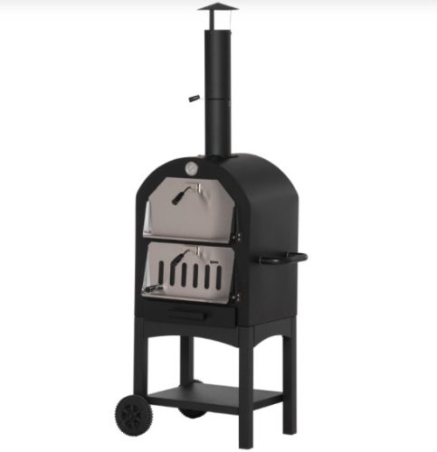 Pizzasütő BBQ 3 szintes grill 63x54x161 cm kemence