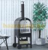 Pizzasütő BBQ 3 szintes grill 63x54x161 cm kemence