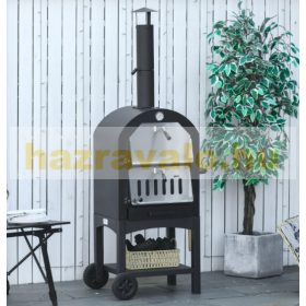 Pizzasütő BBQ 3 szintes grill 63x54x161 cm kemence