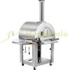 Outdoor Pizza Oven Stainless Steel Pizza Oven Oven Portable Pellet/Gas Oven with Wheels for Camping