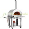 Outdoor Pizza Oven Stainless Steel Pizza Oven Oven Portable Pellet/Gas Oven with Wheels for Camping