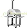 Outdoor Pizza Oven Stainless Steel Pizza Oven Oven Portable Pellet/Gas Oven with Wheels for Camping