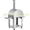 Outdoor Pizza Oven Stainless Steel Pizza Oven Oven Portable Pellet/Gas Oven with Wheels for Camping