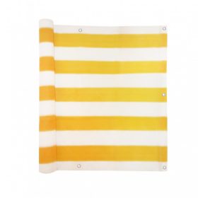   Erkély belátásgátló szélfogó 300 x 90 cm légáteresztő balkonháló sárga-fehér