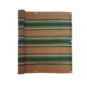   Erkély belátásgátló szélfogó 600 x 90 cm légáteresztő balkonháló zöld-barna