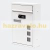 Galvanized steel letter box with number lock with name window, white letter box