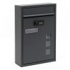 Galvanized steel mailbox with number lock with name window, anthracite letterbox 