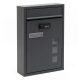 Galvanized steel mailbox with number lock with name window, anthracite letterbox 