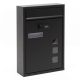 Galvanized steel letterbox with number lock with name window, black letterbox