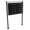 Condominium mailbox black 10-piece outdoor rack group mailbox galvanized steel letterbox system