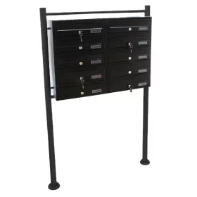 Társasházi postaláda 10 darabos állványos csoportos levélszekrény fekete