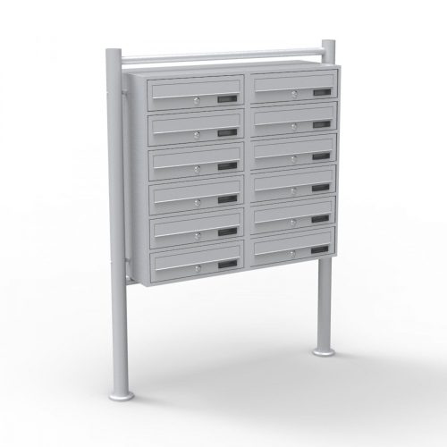 Condominium mailbox gray 12-piece outdoor rack group mailbox galvanized steel letterbox system