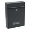 Galvanized steel mailbox in anthracite color with name window, simple practical appearance