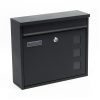 Galvanized steel mailbox anthracite letter cabinet with name window minimal design