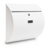 Galvanized steel arched mailbox in white, modern appearance 