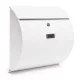 Horganyzott acél íves postaláda fehér színben, modern megjelenés