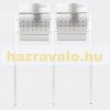 Postaláda dupla tartó állvány előkerti levélszekrény tartóláb 2 postaláda számára fehér színben