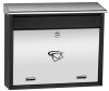 Mailbox rectangular black stainless letterbox 340x400x100 mm modern street mailbox