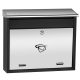 Mailbox rectangular black stainless letterbox 340x400x100 mm modern street mailbox