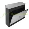 Mailbox rectangular black stainless letterbox 340x400x100 mm modern street mailbox