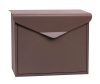 Steel mailbox envelope-shaped letterbox 360x290x100 mm brown modern street mailbox