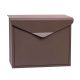 Steel mailbox envelope-shaped letterbox 360x290x100 mm brown modern street mailbox