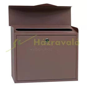   Acél postaláda boríték alakú levélszekrény 360x290x100 mm barna modern utcai postaláda