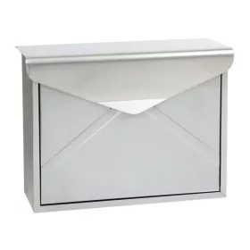   Acél postaláda boríték alakú levélszekrény 360x290x100 mm ezüst modern utcai postaláda