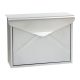 Steel mailbox envelope-shaped letter box 360x290x100 mm silver modern street mailbox