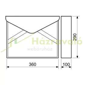   Acél postaláda boríték alakú levélszekrény 360x290x100 mm ezüst modern utcai postaláda