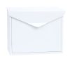 Steel mailbox envelope-shaped letter box 360x290x100 mm white modern street mailbox