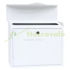   Acél postaláda boríték alakú levélszekrény 360x290x100 mm fehér modern utcai postaláda