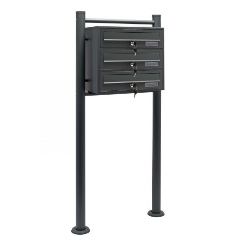 Condominium mailbox anthracite 3-piece outdoor rack group mailbox galvanized steel letterbox system