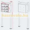 Condominium letterbox black 3-piece outdoor rack group mailbox galvanized steel letterbox system
