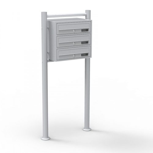 Condominium mailbox gray 3-piece outdoor rack group mailbox galvanized steel letterbox system