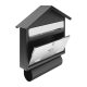 Mailbox black-stainless letterbox 460x400x70 mm newspaper holder mailbox