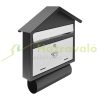 Mailbox black-stainless letterbox 460x400x70 mm newspaper holder mailbox