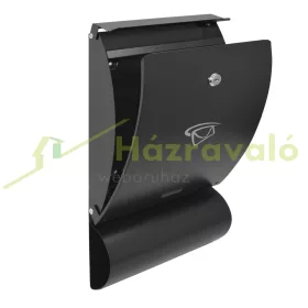   Postaláda fekete újságtartós levélszekrény 470x250x65 mm modern postaláda újságtartóval