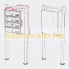 Condominium Mailbox Black 4 Piece Outdoor Rack Group Mailbox Galvanized Steel Mailbox System
