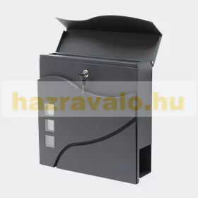   Postaláda horganyzott acél újságtartó postaláda négyzetes ablakokkal hullámos design antracit levélszekrény