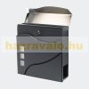 Mailbox galvanized steel newspaper holder letterbox with square windows wavy design anthracite-silver letterbox