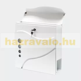   Postaláda horganyzott acél újságtartó postaláda kerek ablakokkal hullámos design fehér levélszekrény