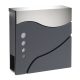 Mailbox galvanized steel newspaper holder mailbox with round windows wavy design anthracite-silver letterbox