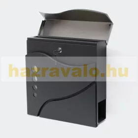   Postaláda horganyzott acél újságtartó postaláda kerek ablakokkal hullámos design antracit-ezüst levélszekrény