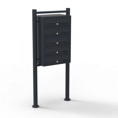 Condominium mailbox black 5-piece outdoor rack group mailbox galvanized steel letterbox system