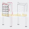Condominium mailbox black 5-piece outdoor rack group mailbox galvanized steel letterbox system