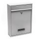 Large galvanized steel letterbox with silver name window wall letterbox